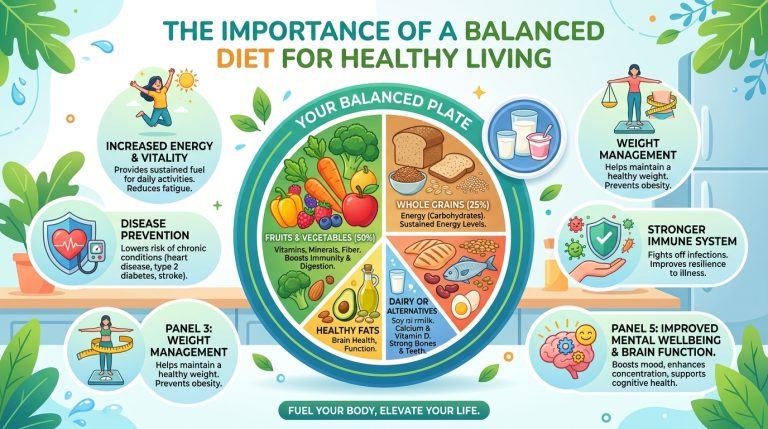 Importance of balanced diet for healthy living