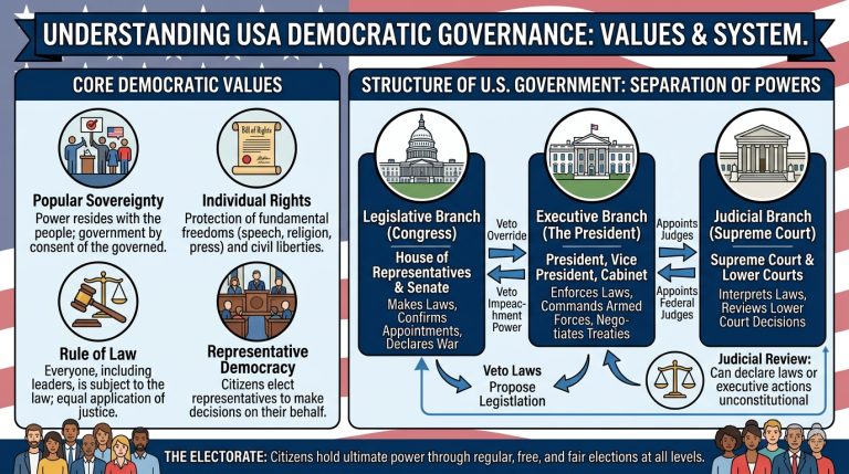 Democratic values and governance system in USA